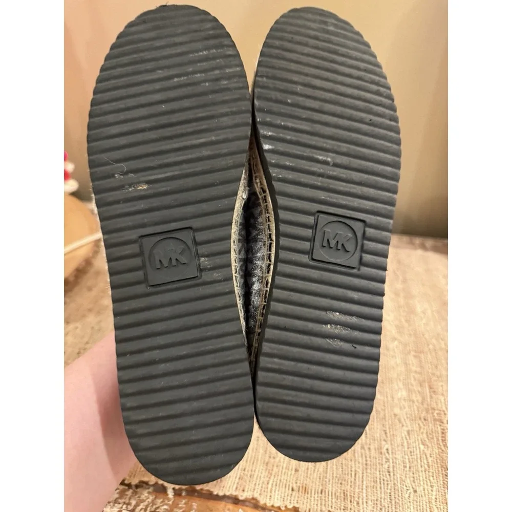 Michael Kors Hastings Signature Logo‎ Silver Metallic Espadrilles 9.5 158$